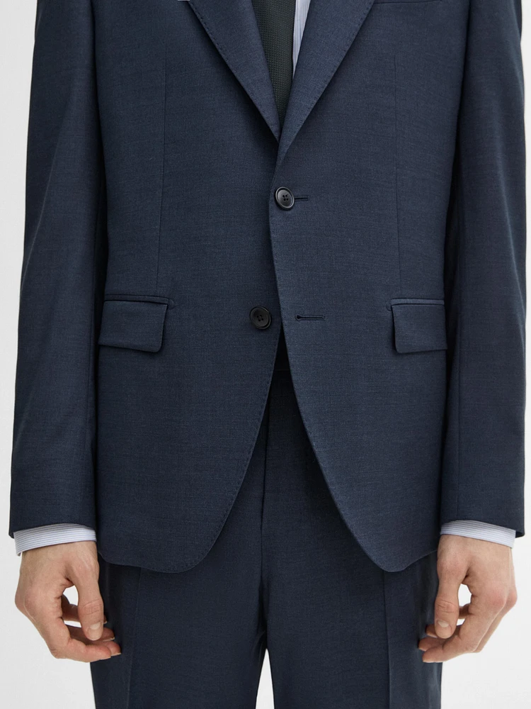 Wool blend suit blazer