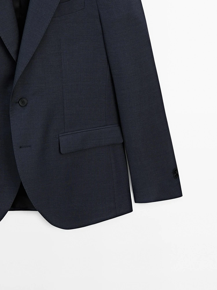 Wool blend suit blazer