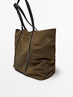 Tote bag en croûte de cuir