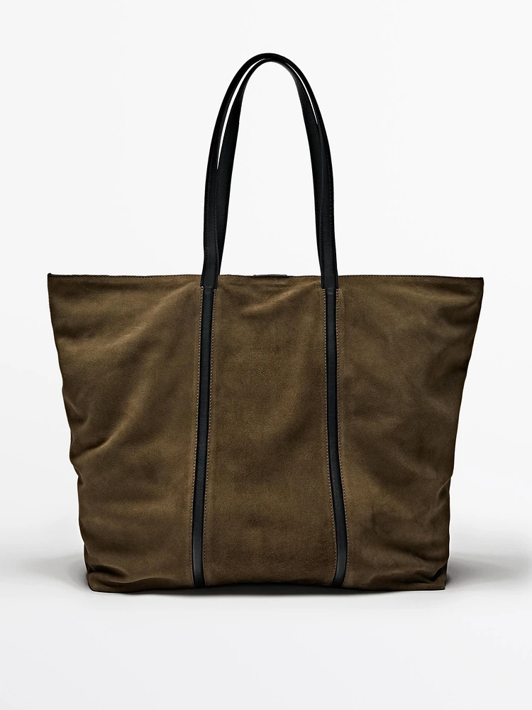 Nappa suede tote bag