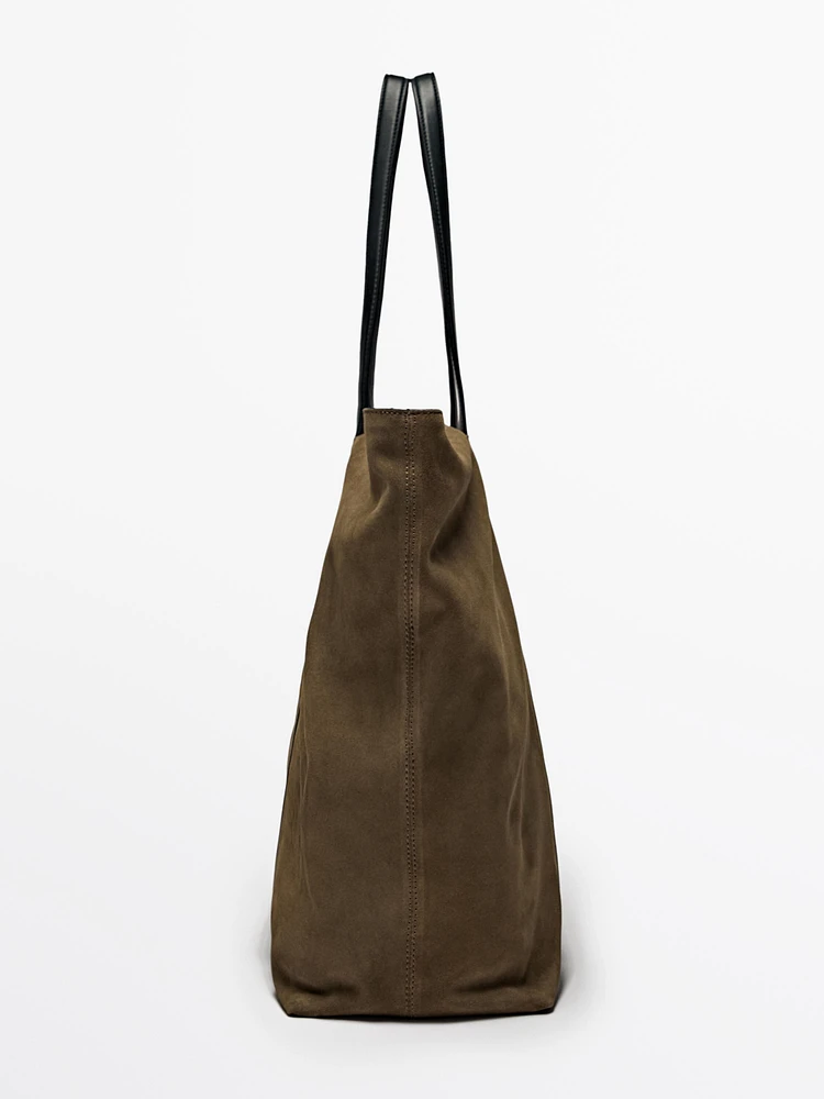 Tote bag en croûte de cuir