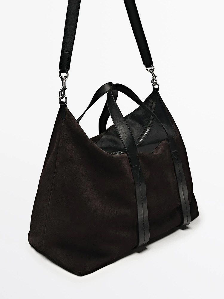 Nappa suede boxer duffle bag