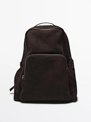 Nappa leather backpack with zip