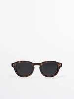 Round tortoiseshell-effect sunglasses