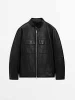 Nappa leather jacket with pockets