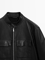 Nappa leather jacket with pockets