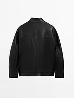 Nappa leather jacket with pockets