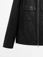 Nappa leather jacket with pockets