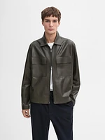 Short nappa leather jacket