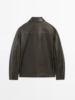 Short nappa leather jacket