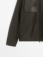 Short nappa leather jacket