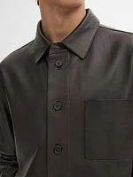 Nappa leather shirt with chest pocket