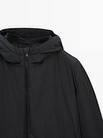 Long hooded down parka