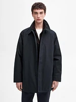 Short cotton blend trench coat