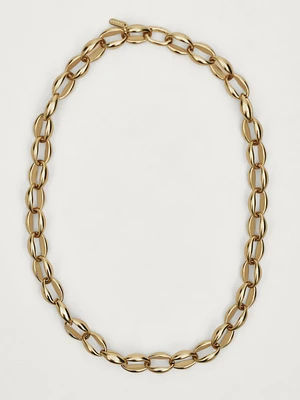 Collier chaîne à maillons dorée