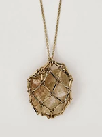 Irregular stone mesh necklace