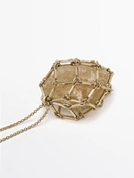 Irregular stone mesh necklace