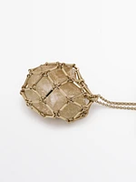 Irregular stone mesh necklace