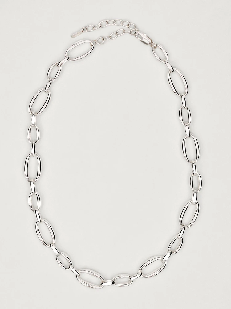 Collier chaîne à maillons argentée