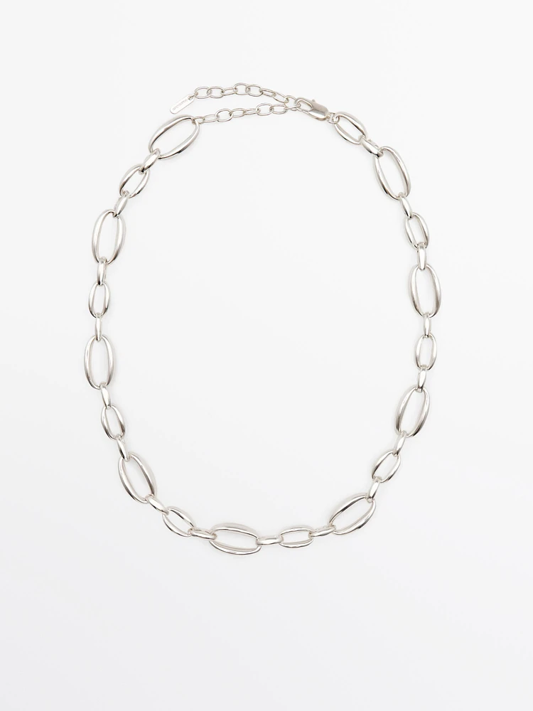 Silver-toned chain link necklace