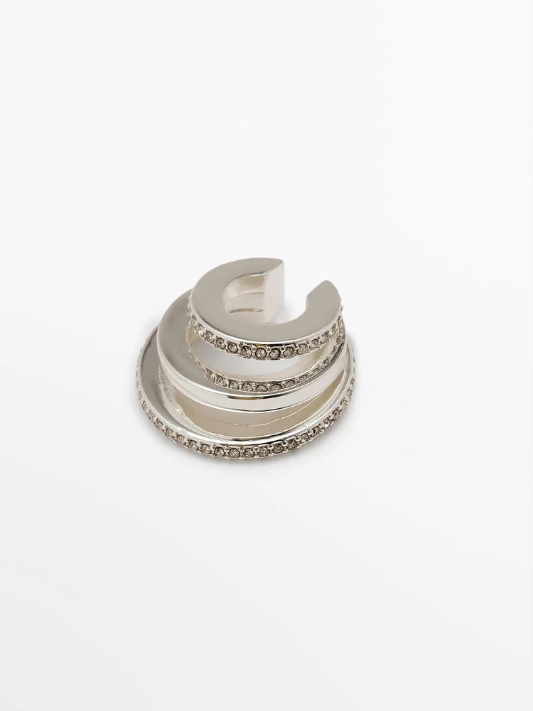 Bijou d’oreille triple à brillants