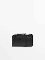 Nappa leather zipped card holder