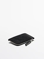 Nappa leather zipped card holder