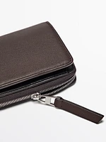 Nappa leather wallet with card holder