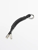 Nappa leather charm key ring with knots