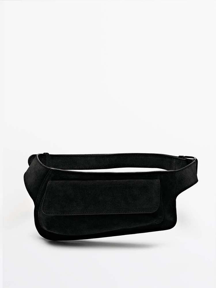 Split suede belt bag