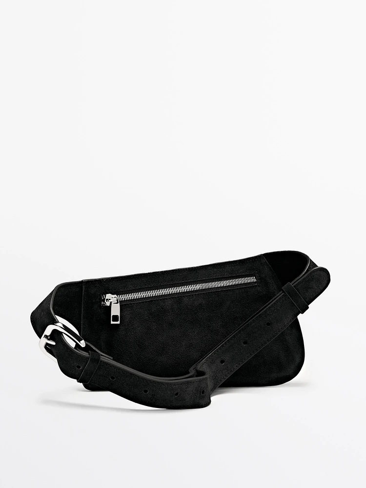 Split suede belt bag