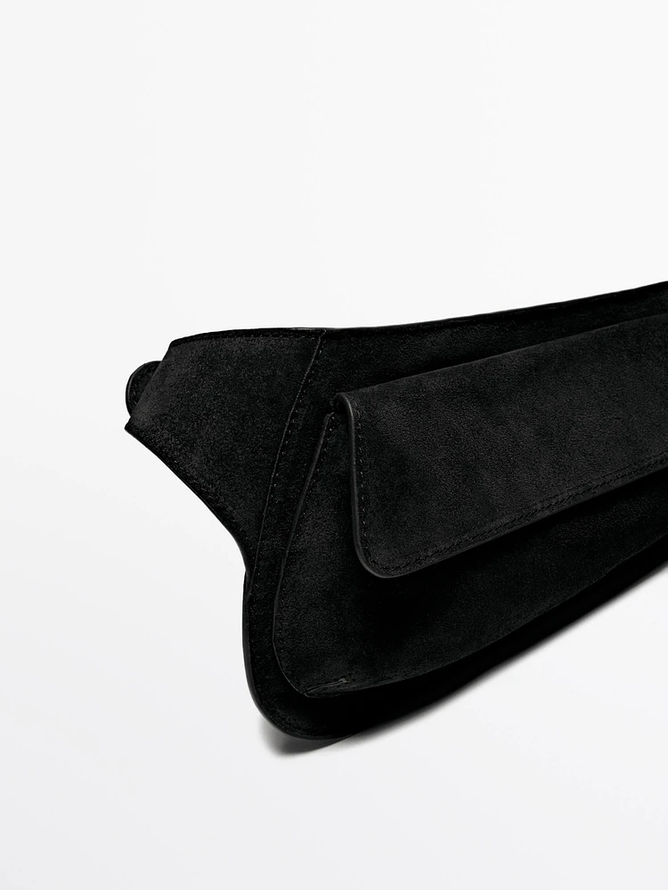 Split suede belt bag