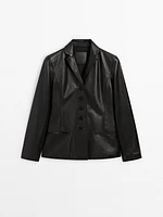 Fitted nappa leather blazer