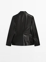 Fitted nappa leather blazer