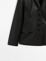 Fitted nappa leather blazer