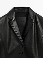 Fitted nappa leather blazer