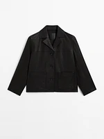 Veste texturée en cuir nappa