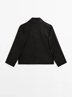 Veste texturée en cuir nappa