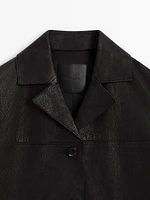 Veste texturée en cuir nappa