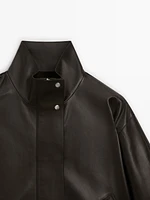 Loose-fitting nappa leather jacket