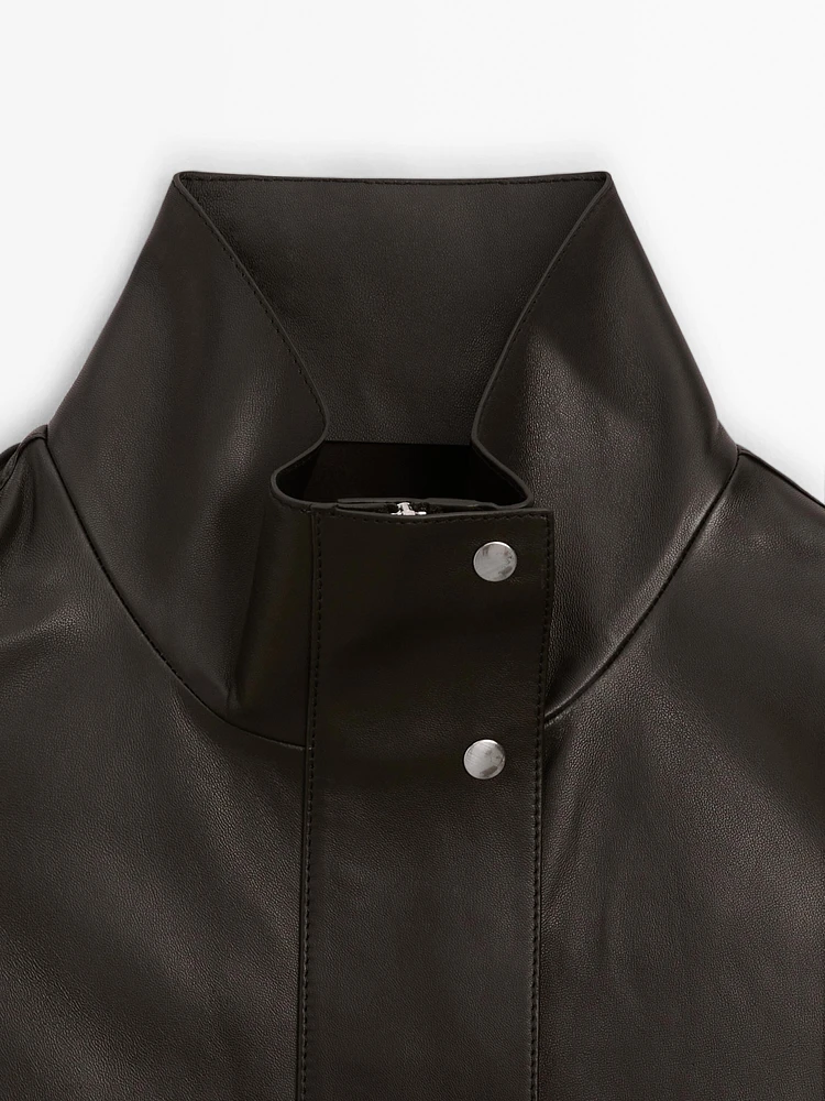 Loose-fitting nappa leather jacket