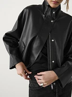 Loose-fitting nappa leather jacket