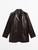 Nappa leather textured blazer