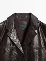 Nappa leather textured blazer