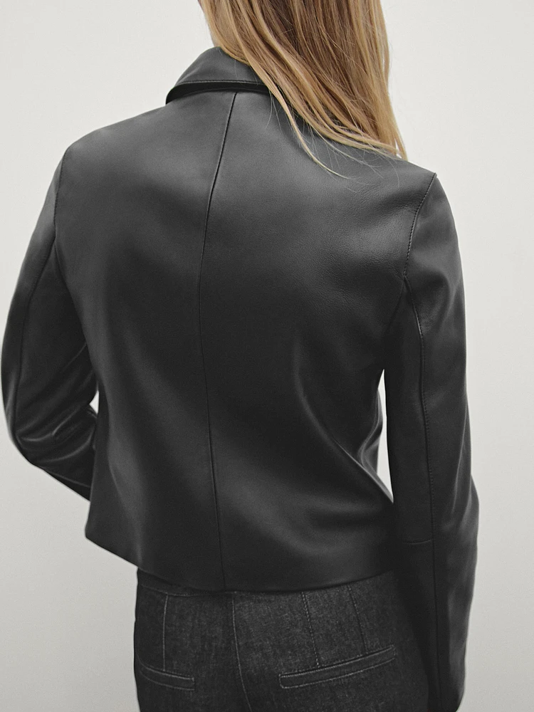 Nappa leather biker jacket