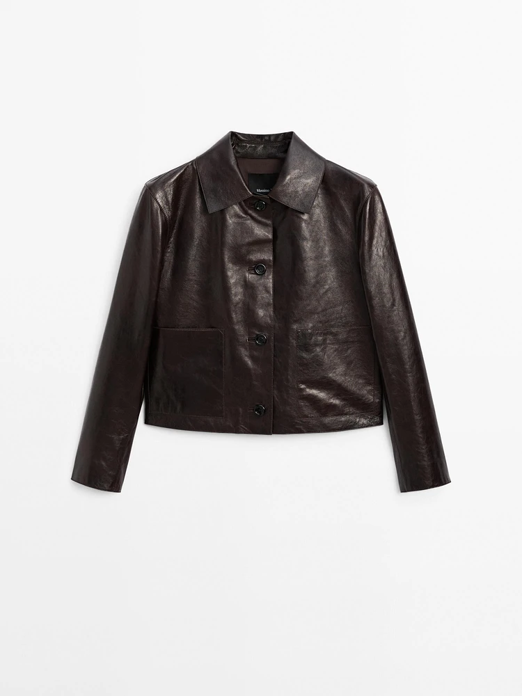 Nappa leather crunch jacket