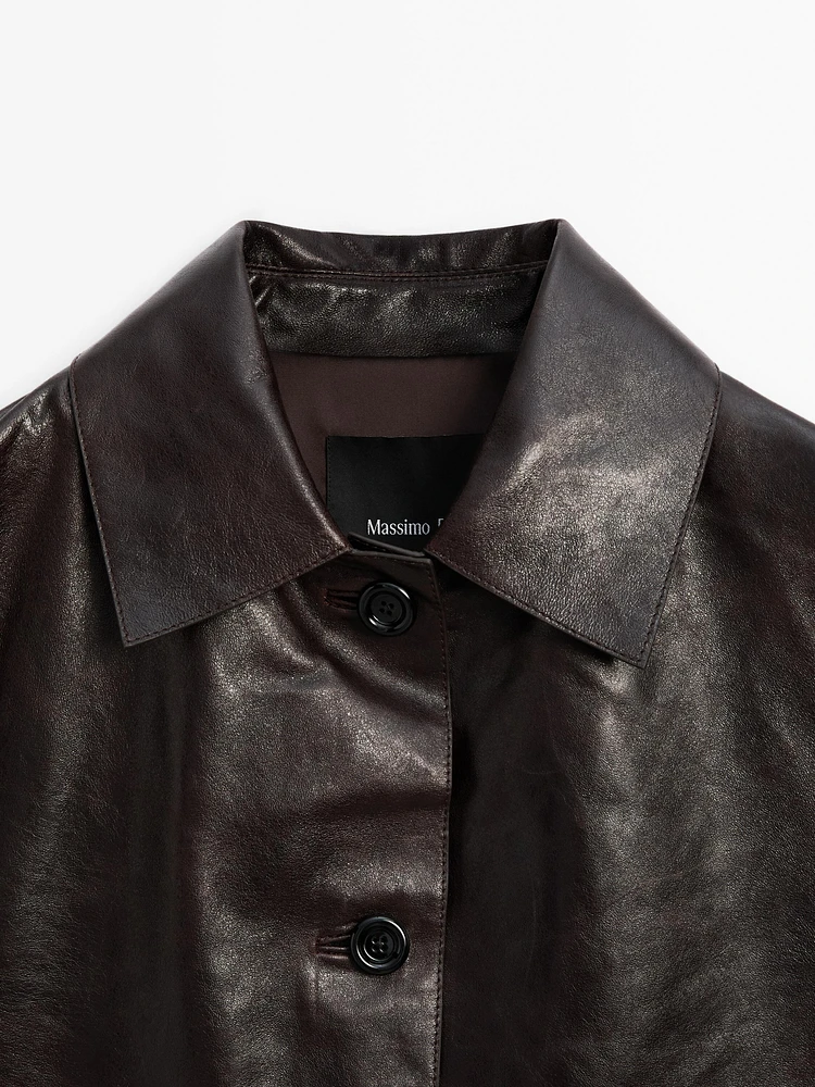 Nappa leather crunch jacket