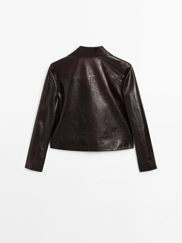 Nappa leather crunch jacket