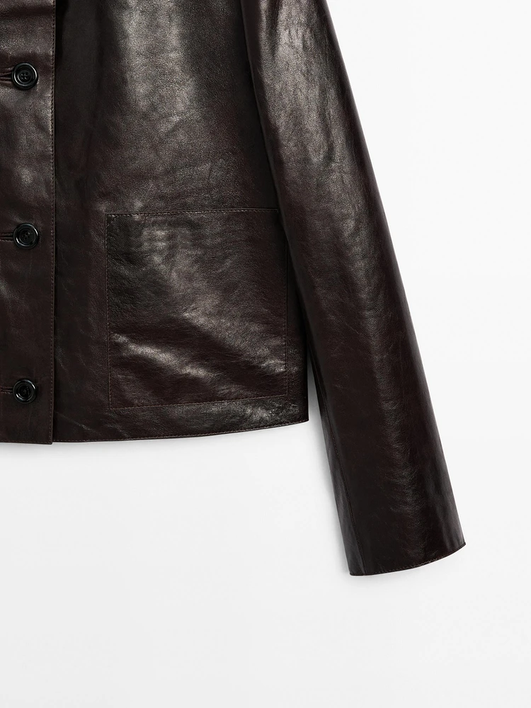 Nappa leather crunch jacket