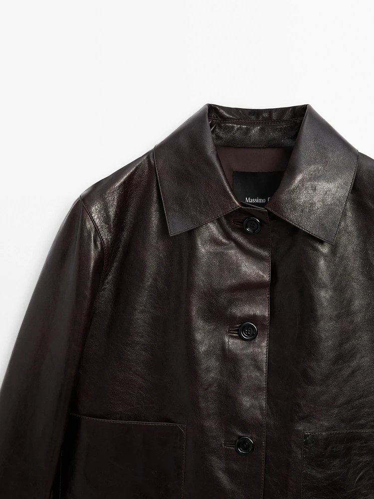 Nappa leather crunch jacket